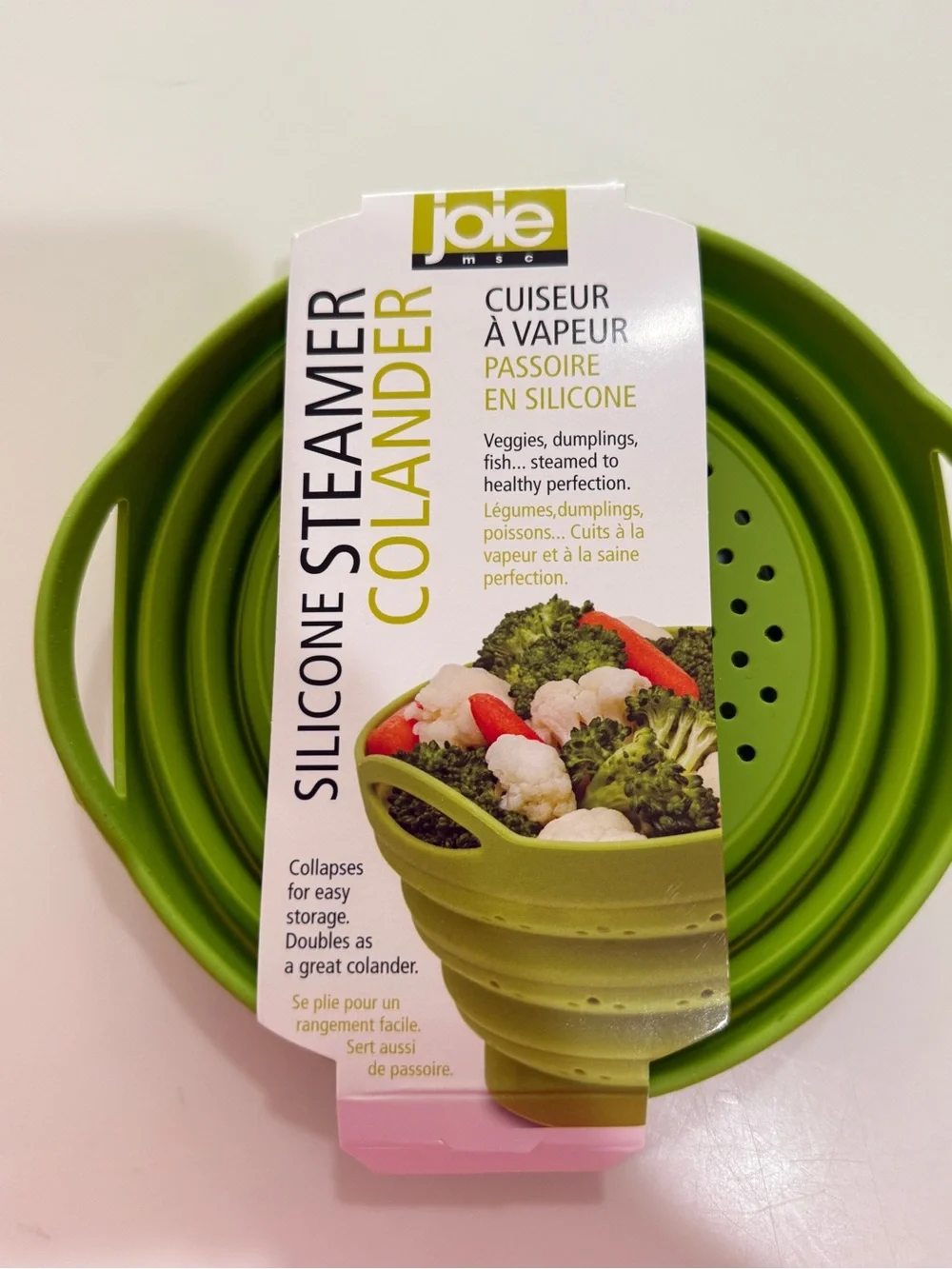 Joie Lime Green Silicone Collapsible Strainer